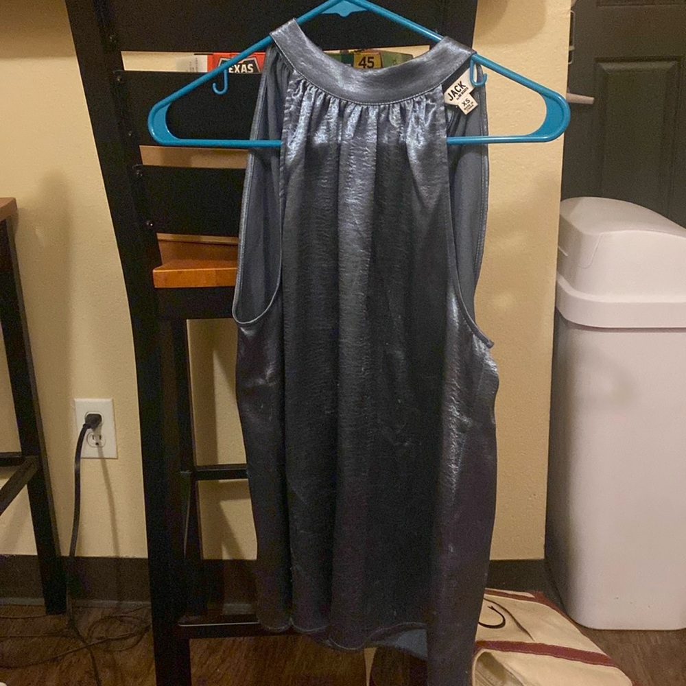Blue silk top